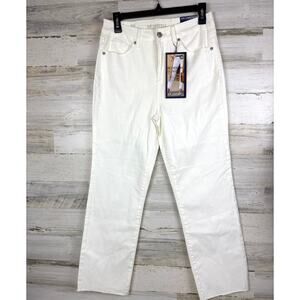 Sound Style Womens 4 White High Rise Straight Leg Denim Jeans NWT